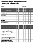 Long-Term Weight Management Habits Weekly Goal Tracking Sheet